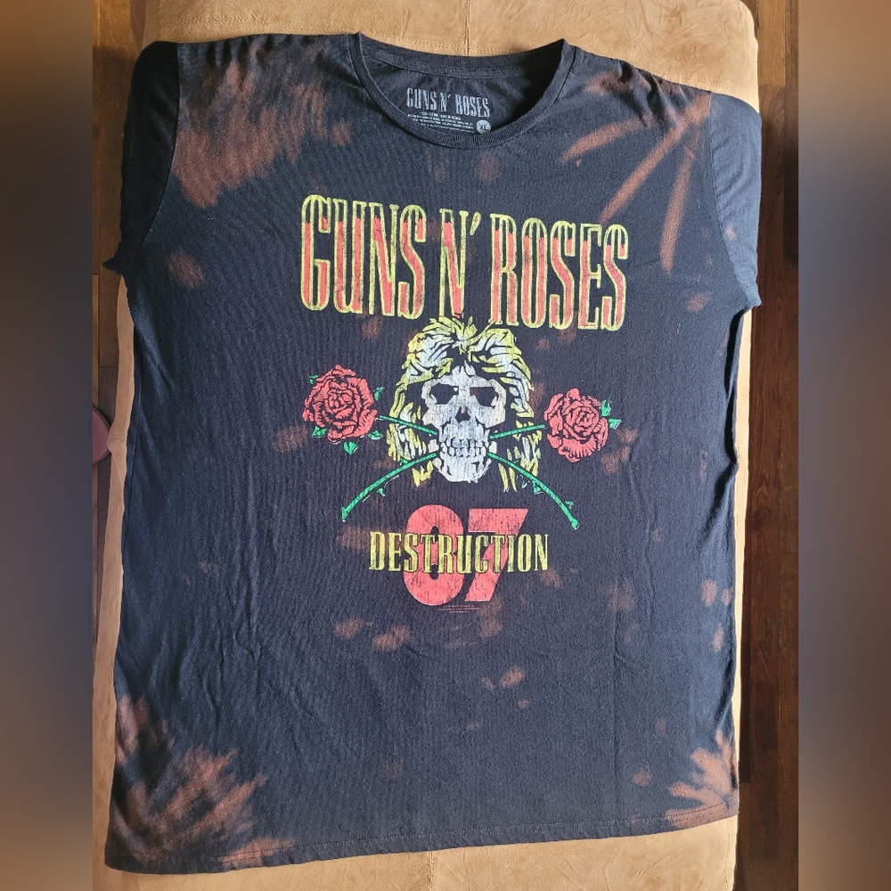 Guns n' Rose's 1987 UK Destruction Tour T Shirt, XL, Black